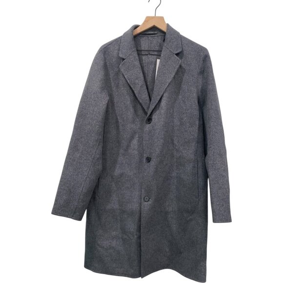 NWT THEORY Wool Cashmere Long Coat Delancey Double Faced Tailored Grey Winter - Picture 13 of 16